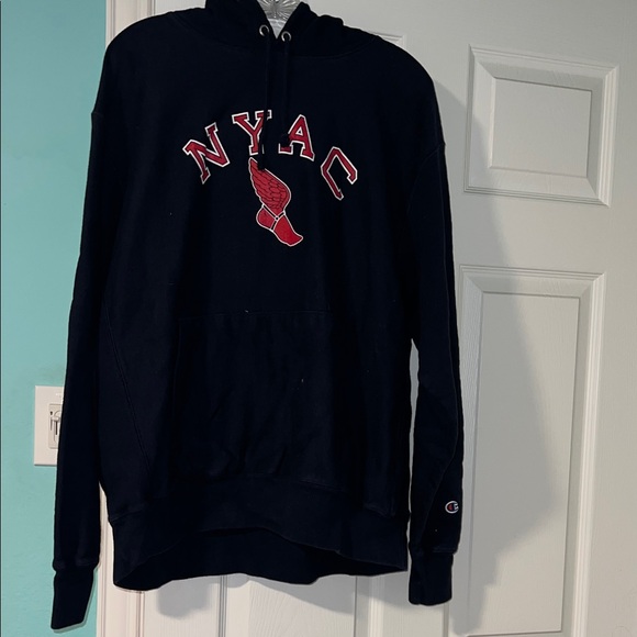 Champion Black Hoodie with Red NYAC Design - Picture 1 of 3